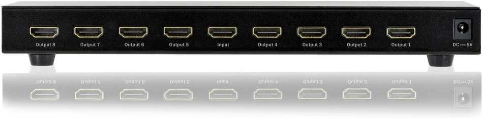 Assmann Electronic DIGITUS HDMI skirstytuvas 8 prievadų 1080p 3D HDMI High Speed 2,25 Ghz/225 MHz metalinis korpusas juodas