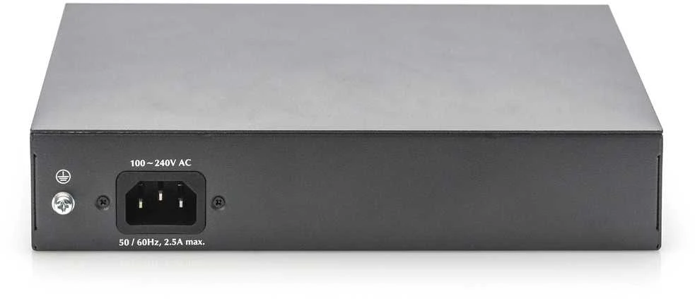 Šakotuvas Assmann Electronic DIGITUS 8 Port Gigabit Switch 8xRJ45 6xPoE + 2G SFP 180W 802.3 af/at/bt standarto palaikymas