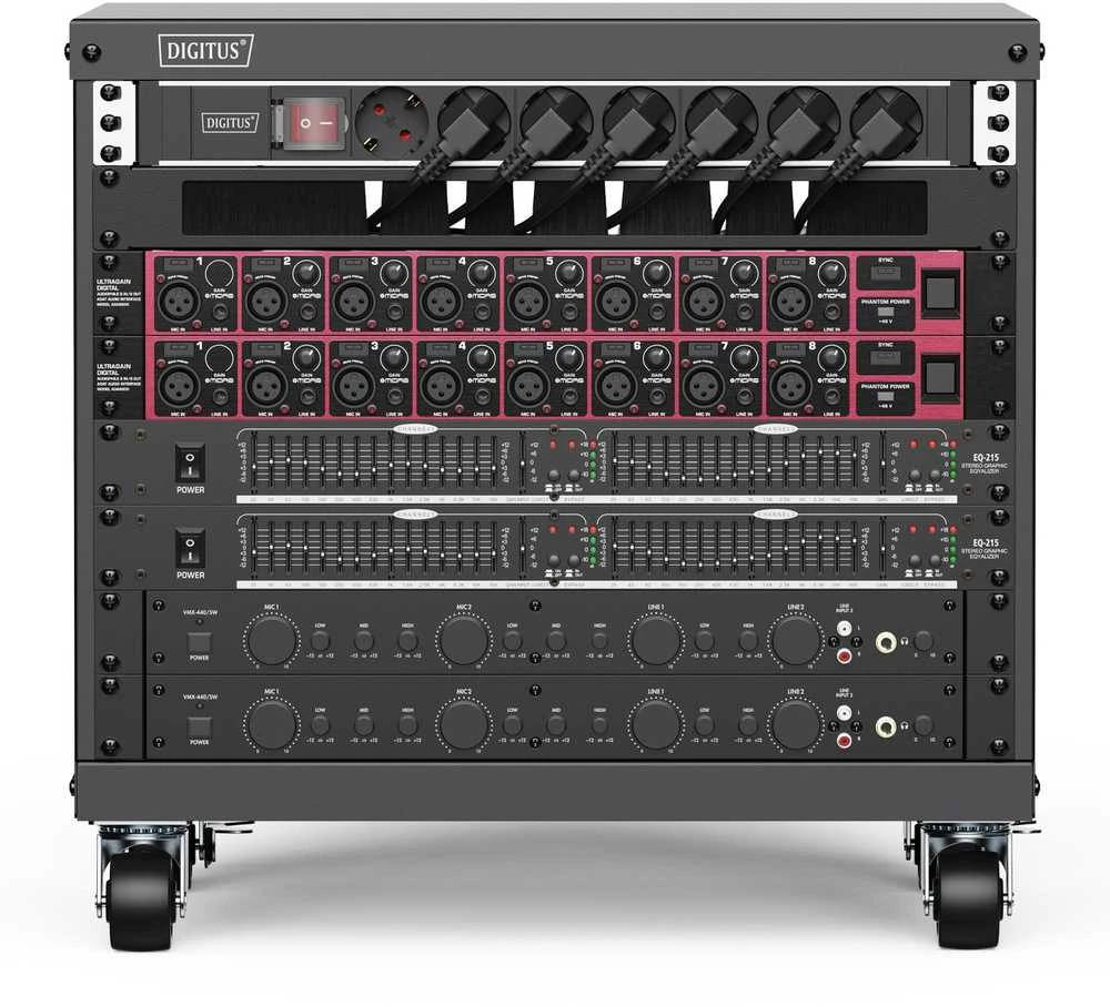 „Digitus“ universalus 19 colių įrangos stovas su ratukais, 8U | DN-48000