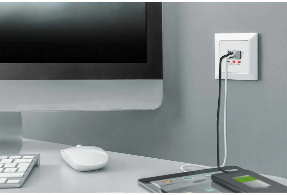 Digitus Skaitmenas | Lizdas su USB A ir USB-C prievadais, įmontuotas