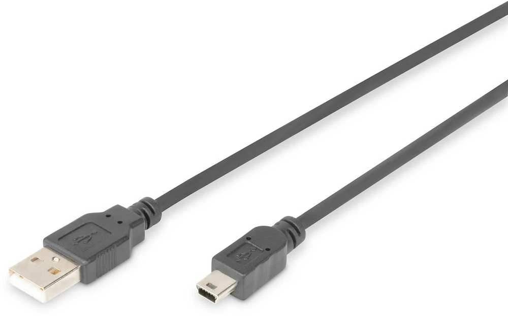 Assmann Electronic DIGITUS USB2.0 kabelis USB A auf USB mini B 5pin M/M smėlio spalvos 2m masinis