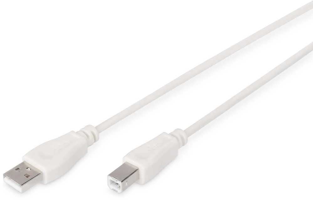 Kabelis USB Digitus USB-A - USB-B 1.8 m Kremas (AK-300105-018-E)