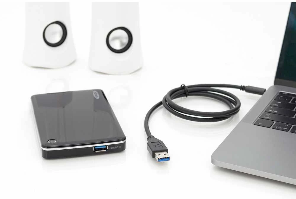 Assmann Electronic ASSMANN USB Type-C jungiamasis kabelis Type C iki AM/M 1,0m visas funkcijas Gen2 3A 10GB 3.1 Version CE bl