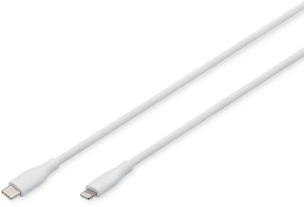 „Digitus“ | „Lightning“ silikoninis jungiamasis laidas, USB-C - „Lightning“, 1 m | AK-600110-010-W