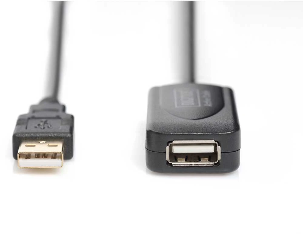 DIGITUS USB 2.0 Verlängerungskabel Typ A -A St/Bu 5.0m, sw