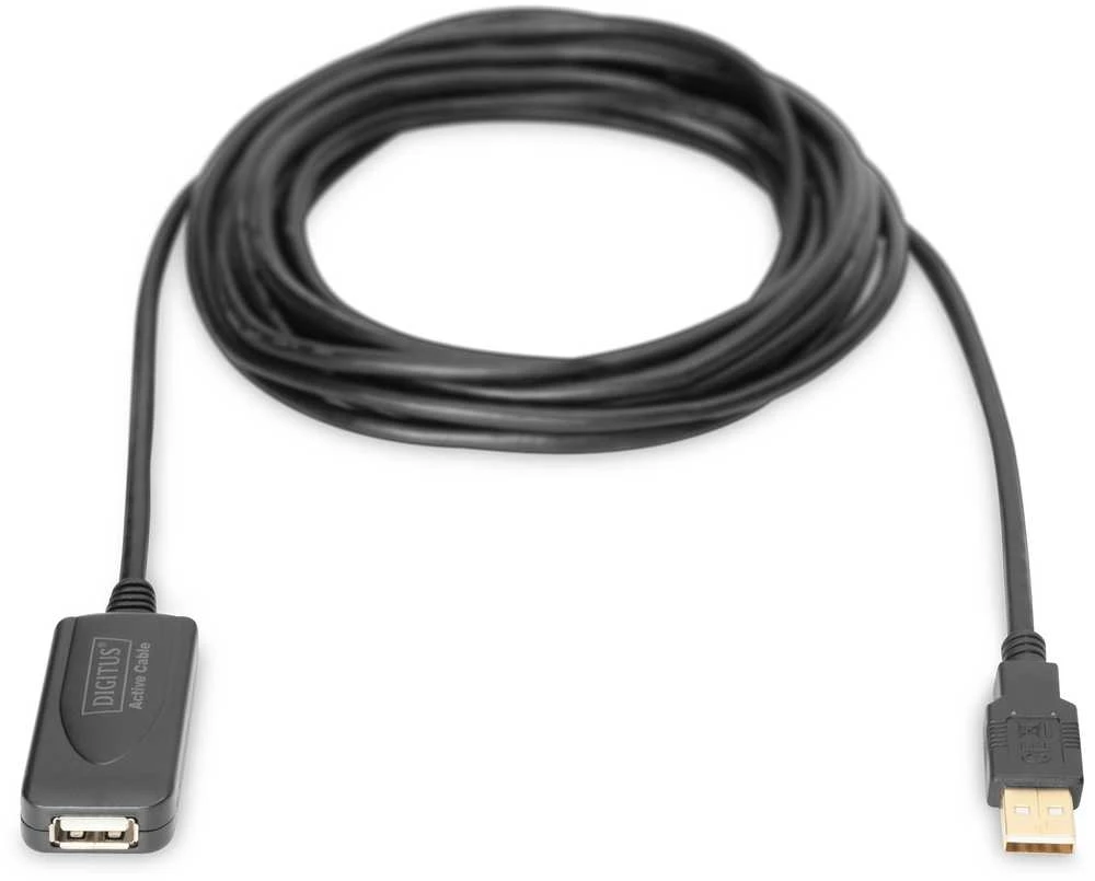 DIGITUS USB 2.0 Verlängerungskabel Typ A -A St/Bu 5.0m, sw