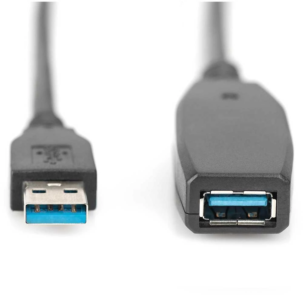 Assmann Electronic DIGITUS prailginimo kabelis USB 3.0 SuperSpeed Type USB A/AM/F aktyvus juodas 15m