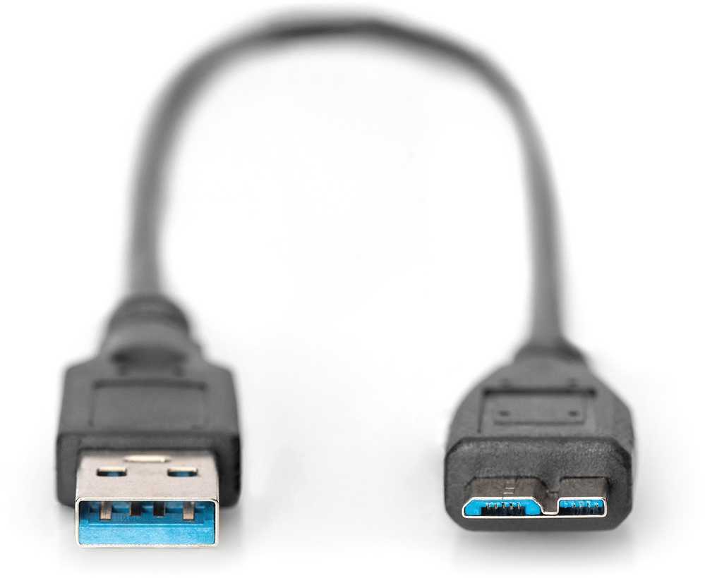 Assmann Electronic ASSMANN USB 3.0 jungties kabelis USB A - Micro USB B M/M 0.25m USB 3.0 atitinka UL bl