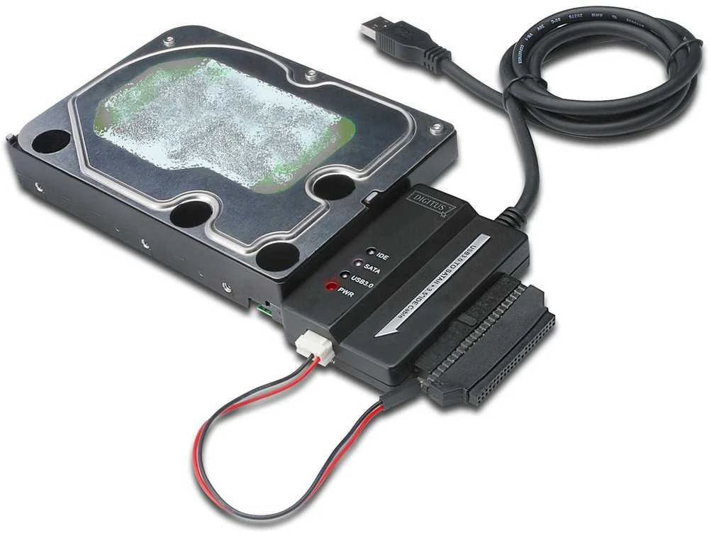 Assmann Electronic DIGITUS USB3.0 adapterio laidas prie SATA ir IDE, įskaitant maitinimo šaltinį 2,5" + 3,5" HDD + SSD