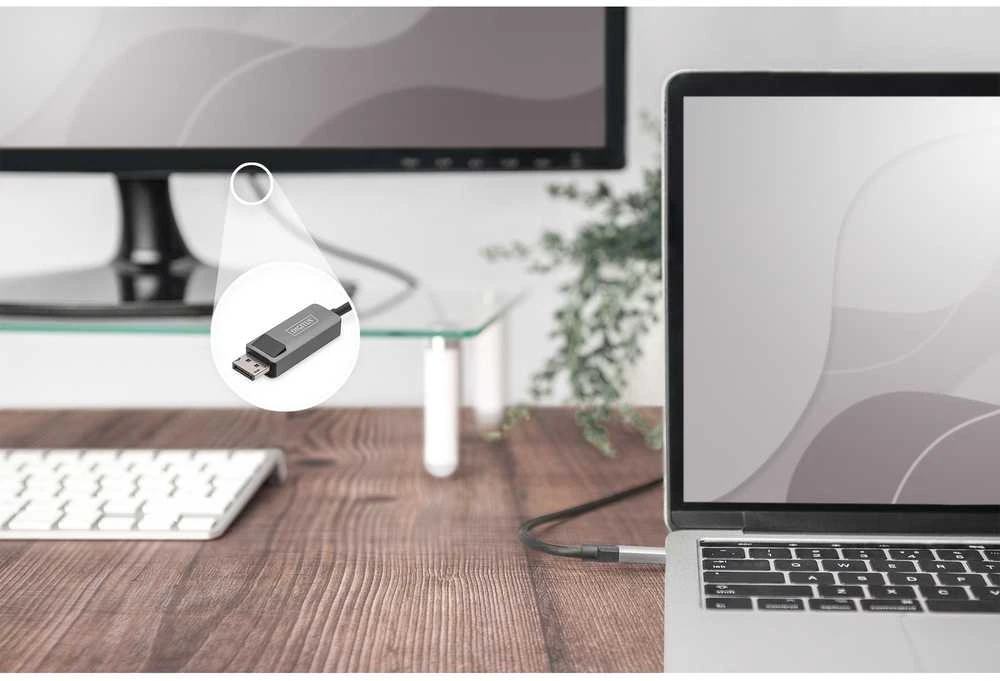 „Digitus“ | Dvikryptis adapterio kabelis | DB-300334-010-S | USB-C į DisplayPort