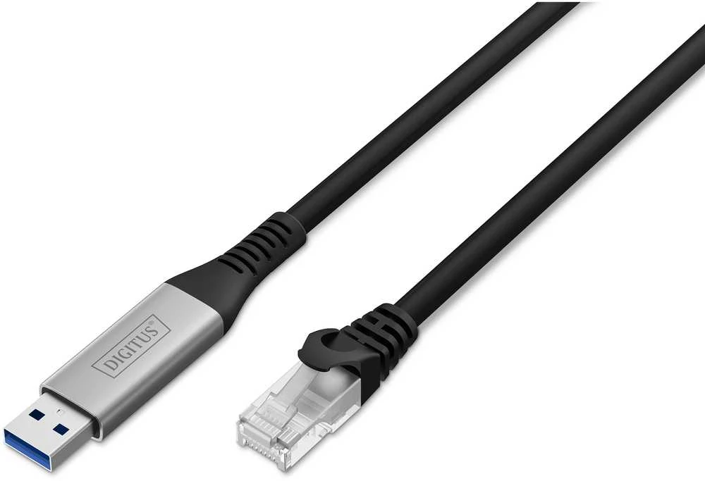 Digitus digitus Kabelis adapter USB-A - RJ45 Kat. 6A S/FTP, 1 Gbit/s, USB 3.2 Gen1, LSZH, 5m