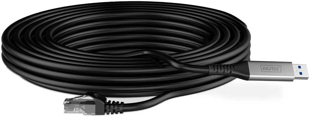 Digitus digitus Kabelis adapter USB-A - RJ45 Kat. 6A S/FTP, 1 Gbit/s, USB 3.2 Gen1, LSZH, 5m