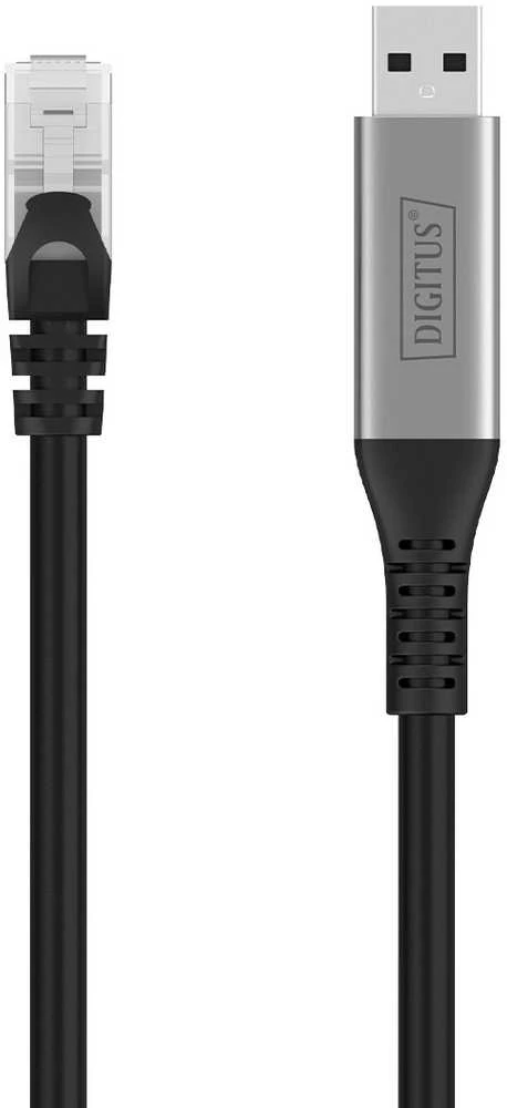 Digitus digitus Kabelis adapter USB-A - RJ45 Kat. 6A S/FTP, 1 Gbit/s, USB 3.2 Gen1, LSZH, 5m