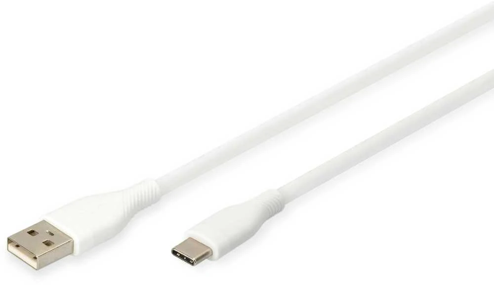 Kabelis USB Digitus USB-A - USB-C 2 m Baltas (AK-300340-020-W)