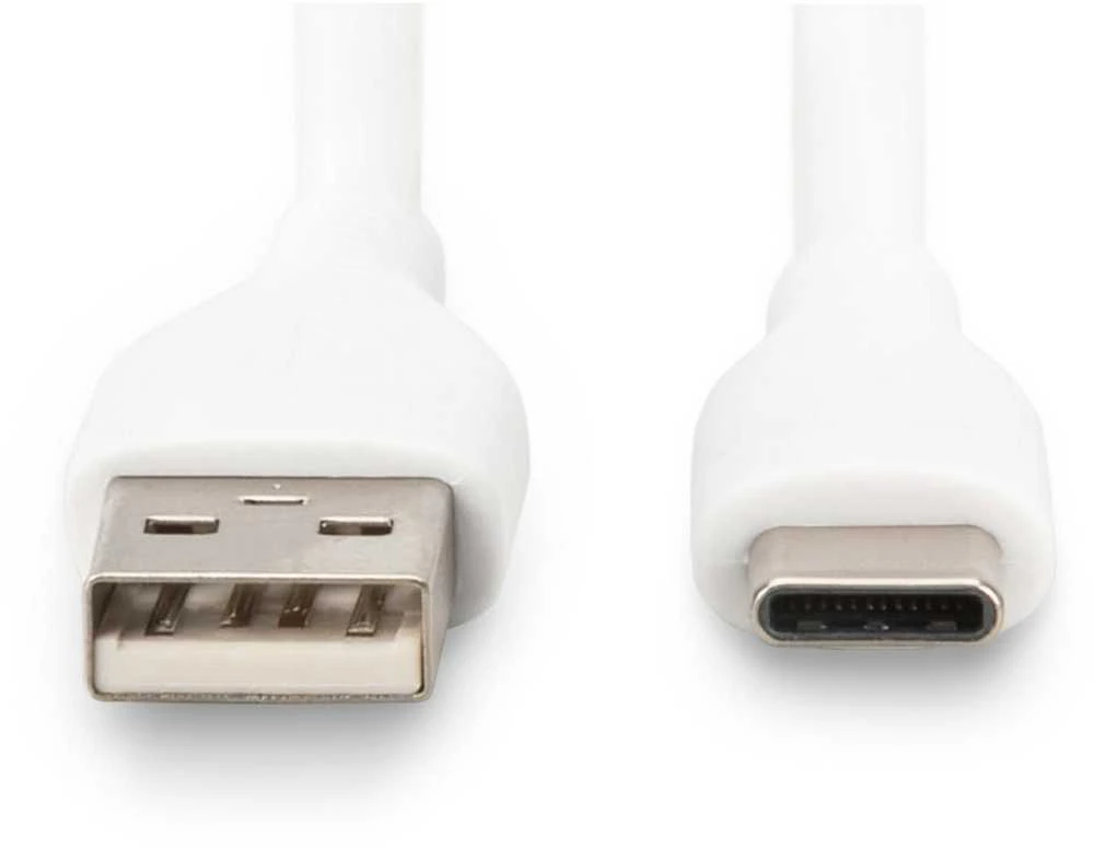 Kabelis USB Digitus USB-A - USB-C 2 m Baltas (AK-300340-020-W)