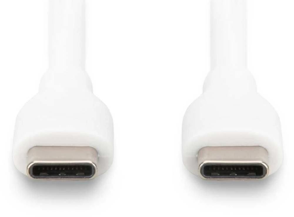 „Digitus“ silikoninis jungiamasis kabelis USB-C - USB-C, USB 2.0 60W, 0,5m Baltas
