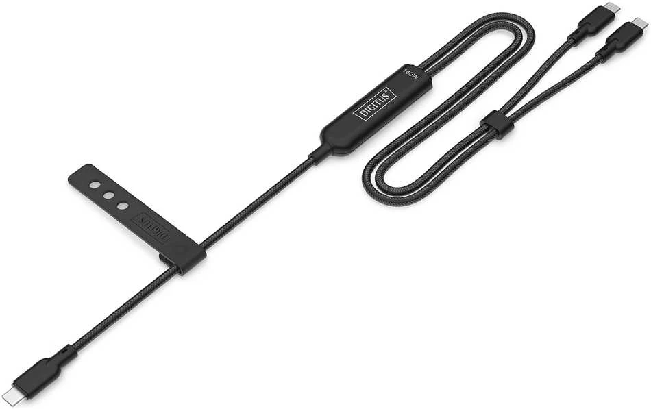„Digitus“ | USB-C 2in1 įkrovimo laidas, 140 W | AK-300170-018-S