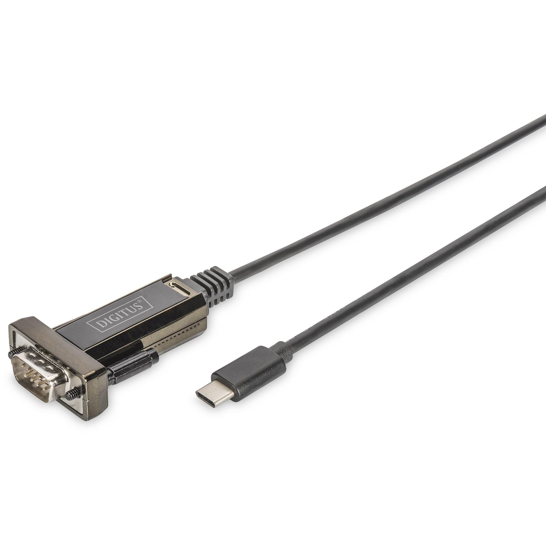 Assmann Electronic DIGITUS USB Type C 2.0 to serial Converter DSUB 9M 1m kabelio ilgis