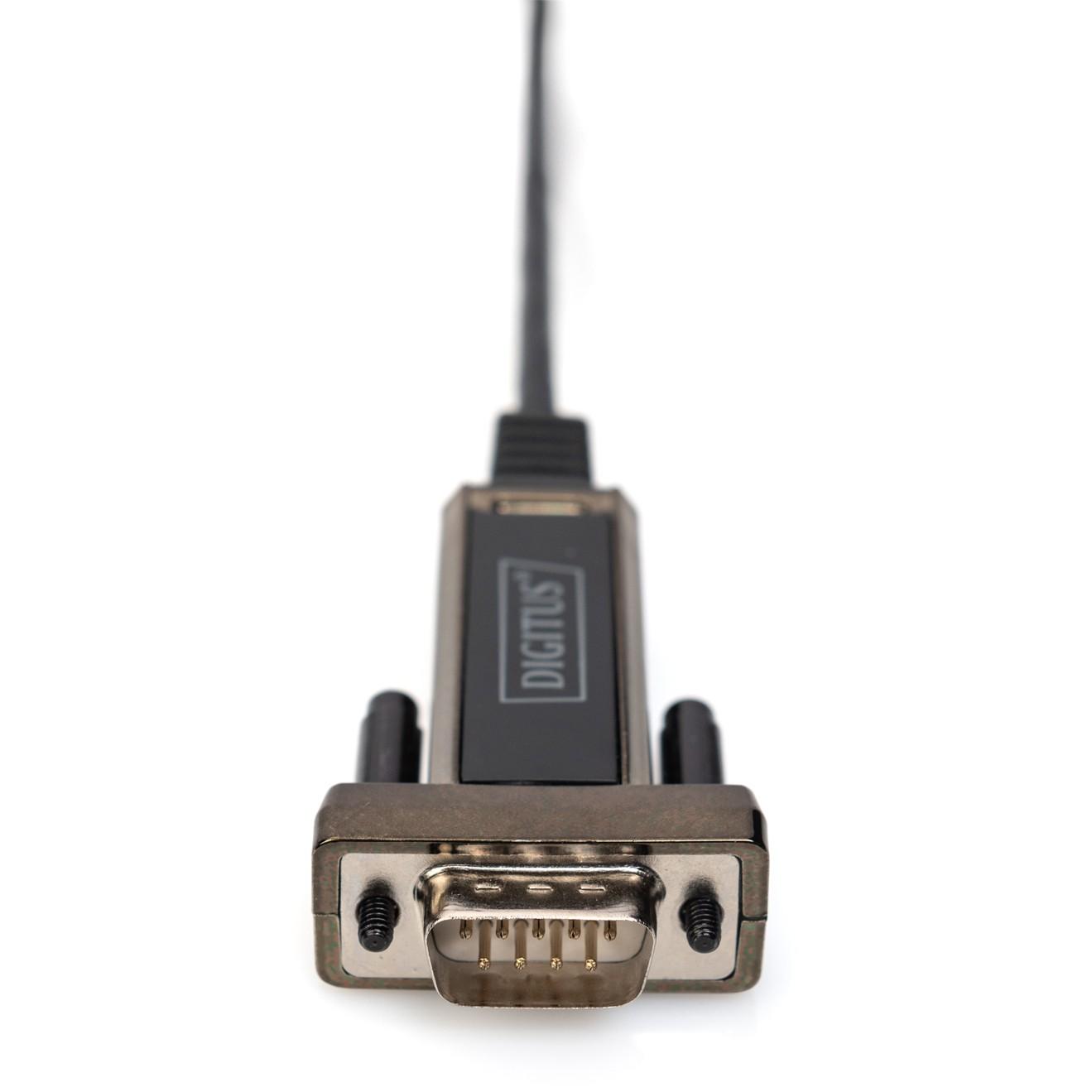 Assmann Electronic DIGITUS USB Type C 2.0 to serial Converter DSUB 9M 1m kabelio ilgis