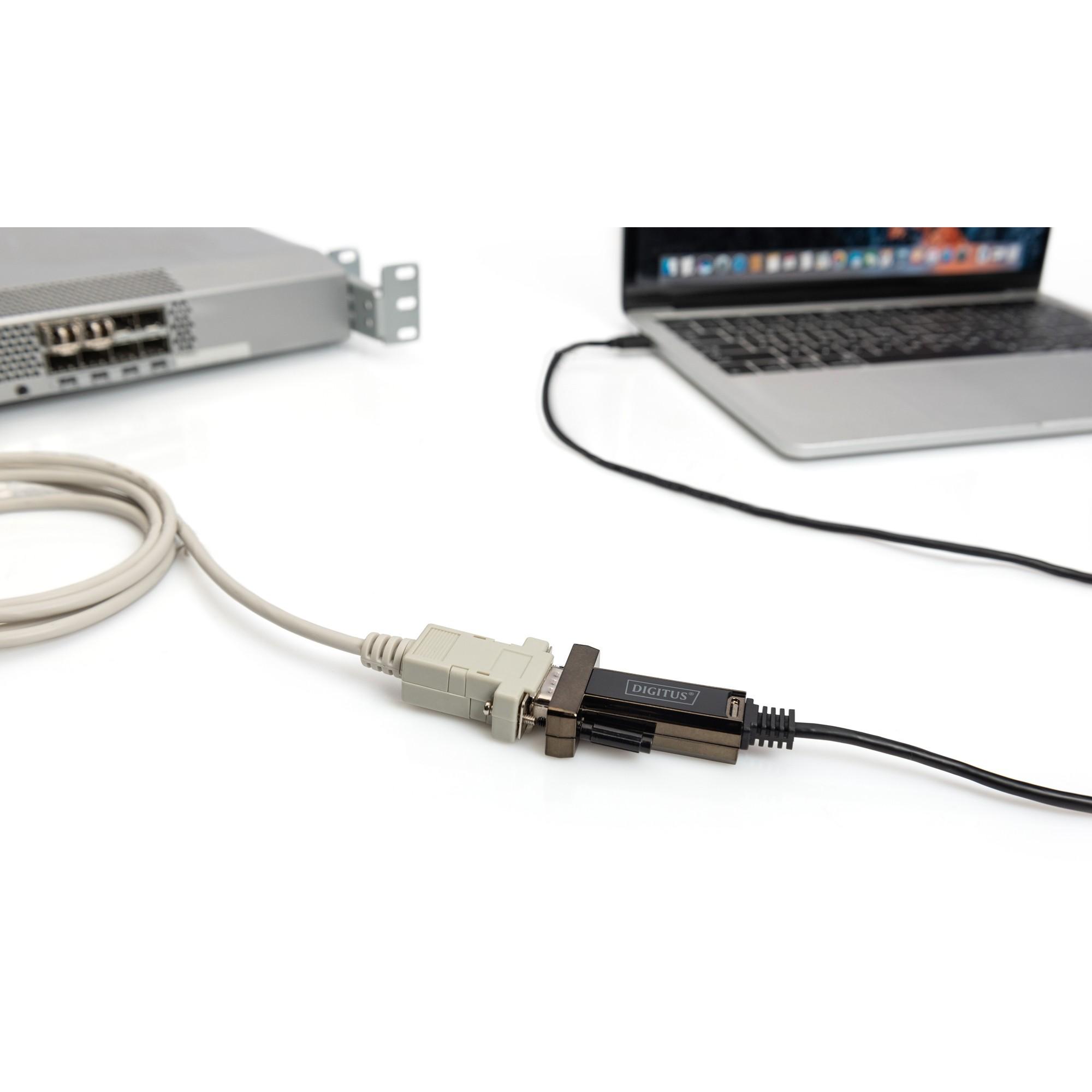 Assmann Electronic DIGITUS USB Type C 2.0 to serial Converter DSUB 9M 1m kabelio ilgis