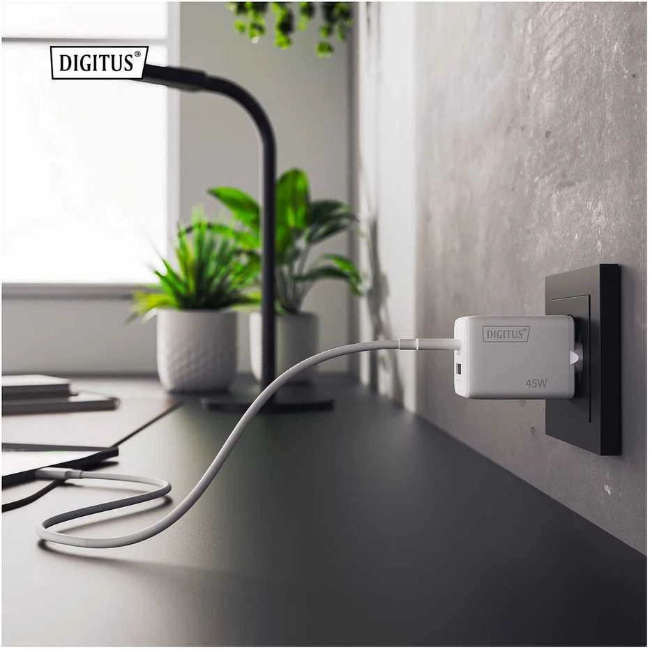 Digitus | USB GaN Charger 45W, 1x USB-C, 1x USB-A | DA-10302