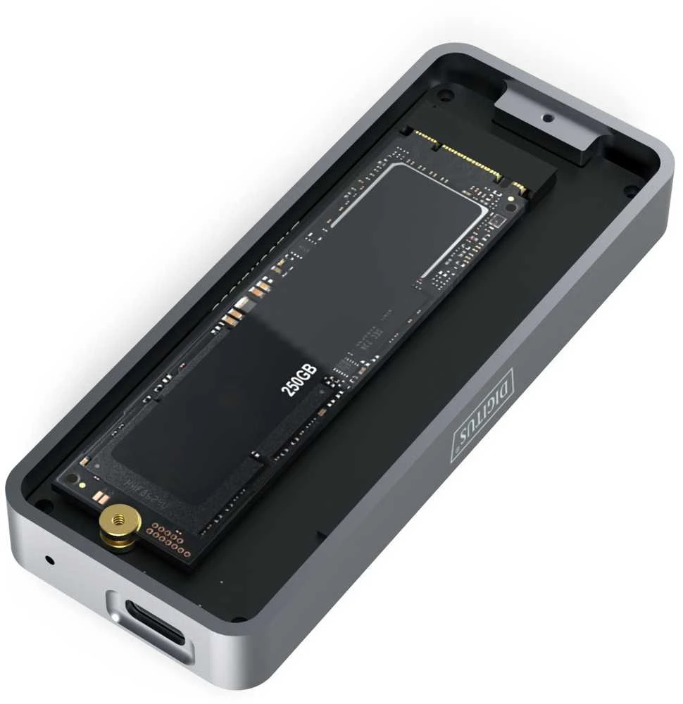 Digitus USB M.2 kietojo disko korpusas, SSD, išorinis, NVMe, 20Gbps, USB 3.2 Gen2x2 | DA-71157