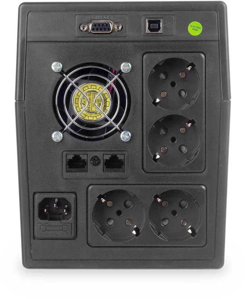 Assmann Electronic DIGITUS Line-Interactive UPS 1500VA/900W 12V/9Ah X2 baterija 4x CEE 7/7 AVR USB RS232 RJ-11/45 LCD ekranas