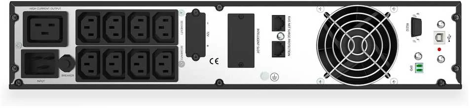 DIGITUS OnLine UPS, stelažas/bokštas, 3000VA, 3000W, LCD, 8 x C13, 1 x C19, RS-232, USB, SNMP kortelė (pasirinktinai), relės kortelė (pasirinktinai) | Skaitmenas | Internetinis UPS | DN-170096, 3000 VA / 3000 W | 3000 VA | 3000 W | C20