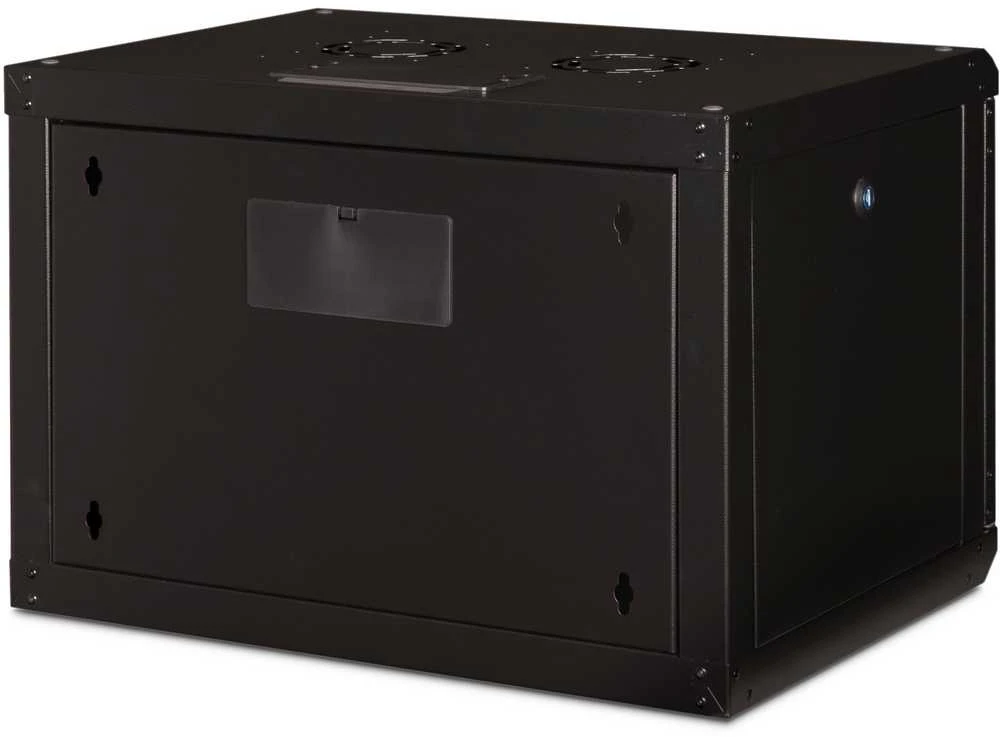 Digitus | Prie sienos tvirtinama spintelė | DN-19 07-U-SW | IP apsaugos klasė: IP20; Priekinės durys: Stiklinės durys, vienos pusės atidaromos; Spintelės tipas: Prie sienos tvirtinama spintelė; Įrangos montavimo gylis min.-maks.: 305-370 mm; Keliamoji galia: 100 kg; Matmenys 420 x 600 x 450 mm, | Juodas