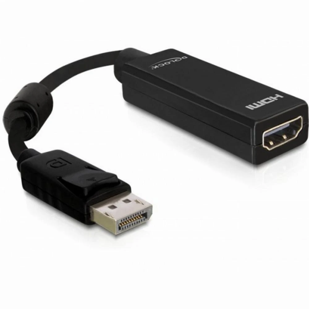 Juodas DisplayPort į HDMI adapteris su ferito filtru