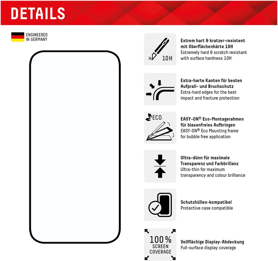 DISPLEX REAL GLASS FC IPHONE - 15/15 PRO