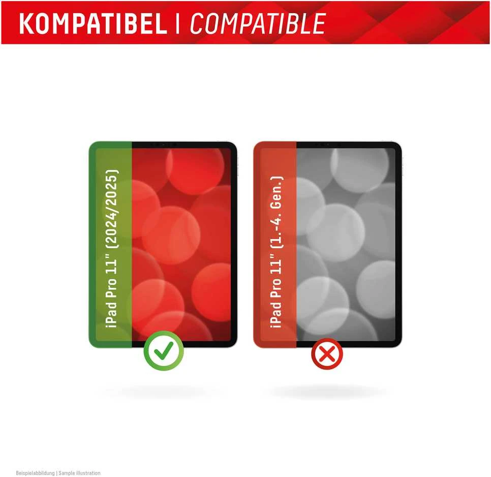 Displex planšetinio kompiuterio stiklas (9H), skirtas „Apple iPad Pro 11" (2025/2024), ekologiškas tvirtinimo rėmelis, nedūžtantis, itin plonas, nematomas, skaidri ekrano apsauga, 27,9 cm (11"), 9H, 1 vnt.