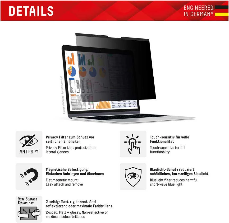Filtras E.V.I. DISPLEX Privacy Safe Universal (Mag) 14", 16:10