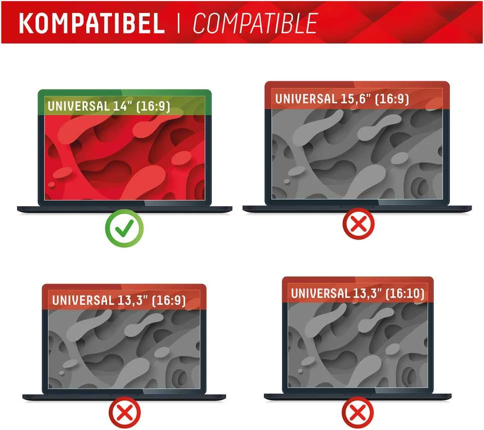 Universalus Privacy Safe Glass 14", 16:9, Displex skaidrus