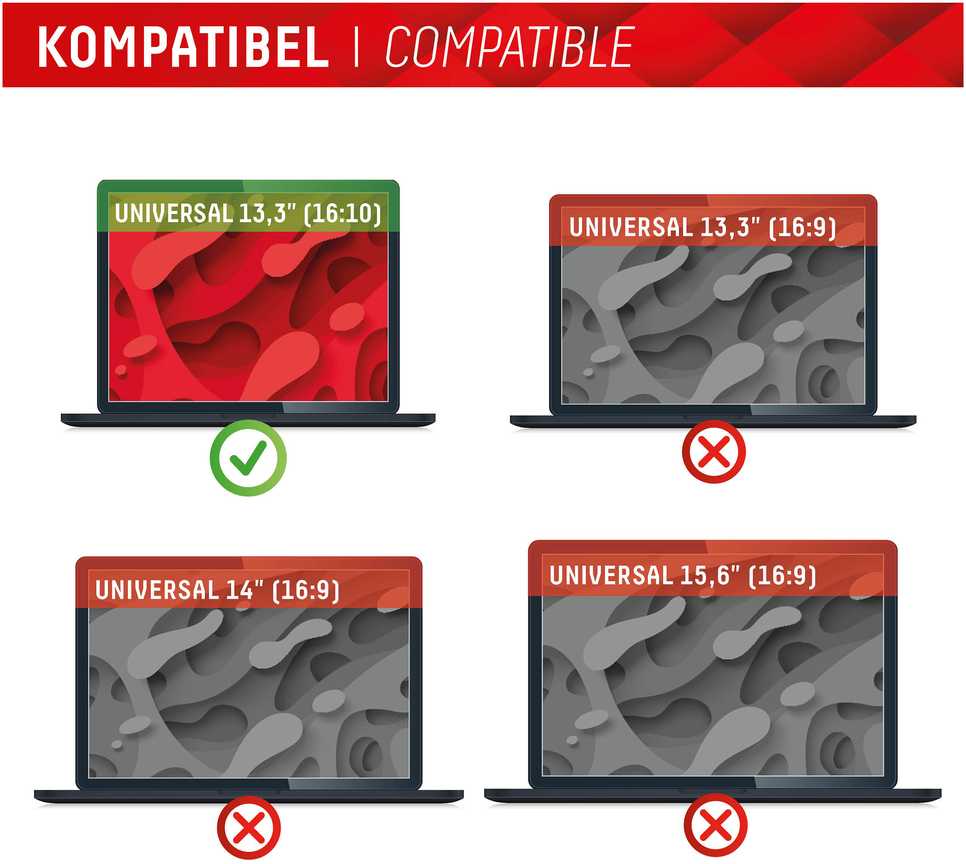 Universalus Privacy Safe Glass 13,3", 16:10 Displex skaidrus