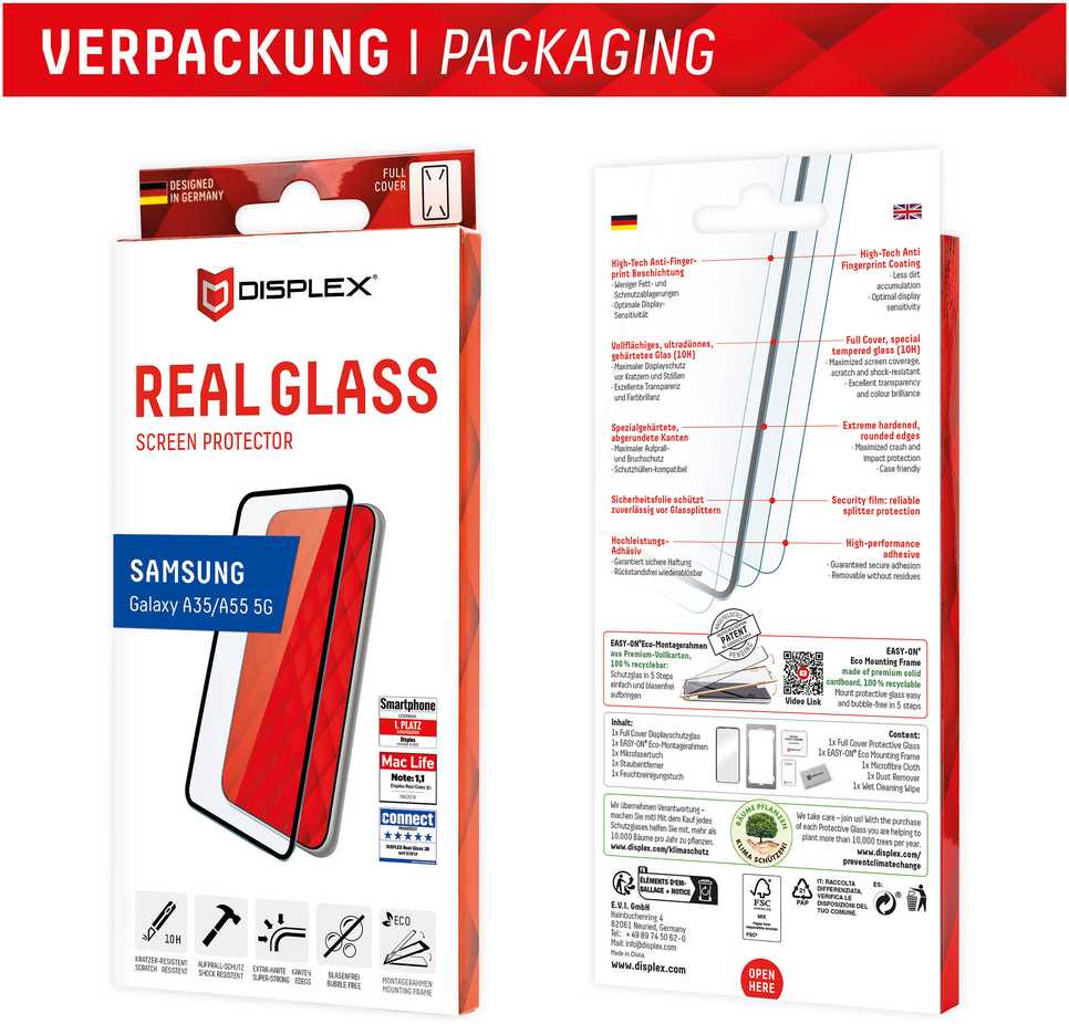 E.V.I. DISPLEX Real Glass FC Samsung Galaxy A35/A55 5G