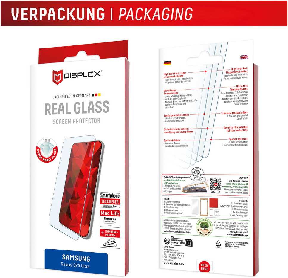 „Samsung Galaxy S25 Ultra Real“ ekrano stiklas, pagamintas iš „Displex Transparent“