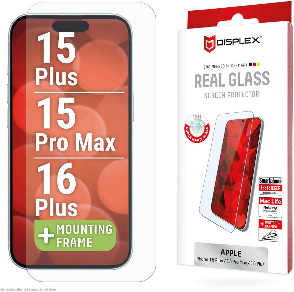 DISPLEX Real Glass iPhone 15 Plus/15 Pro Max/16 Plus