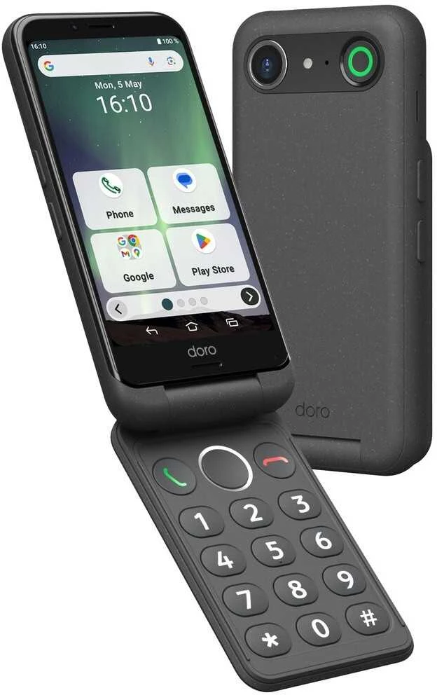 Išmanusis telefonas Doro Aurora A20 Graphite + Wireless Charging Station
