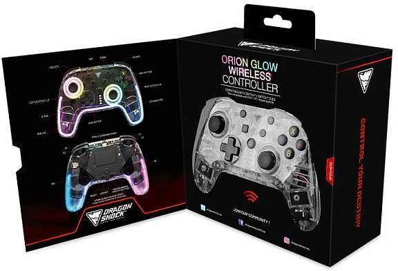 Carruzzo Dragonshock Orion Glow Juoda „Bluetooth“ Žaidimų pultelis Analoginis / skaitmeninis Nintendo Switch