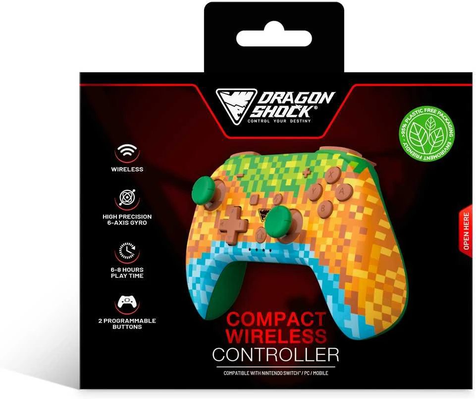 Carruzzo Dragonshock PopTop Cube Multi spalvos „Bluetooth“ Žaidimų pultelis Analoginis / skaitmeninis Nintendo Switch