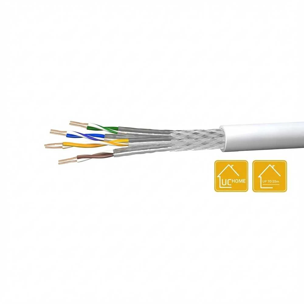 Carruzzo Draka tiesimo kabelis UCHOME SS26, Cat 7, S/FTP, PiMF, baltas, 100m žiedas