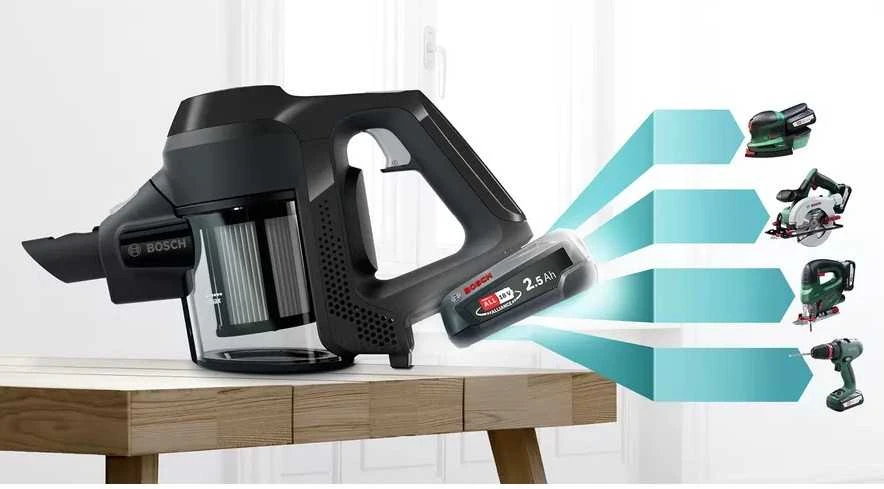 Bosch BBS611BSC Serie | 6 įkraunamasis dulkių siurblys Unlimited, Juodas