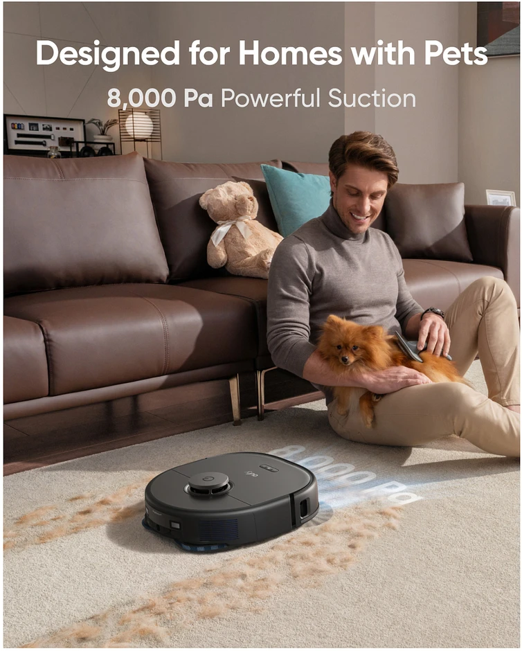 Eufy RoboVac X10 Pro Omni dulkių siurblys - robotas, Juodos spalvos