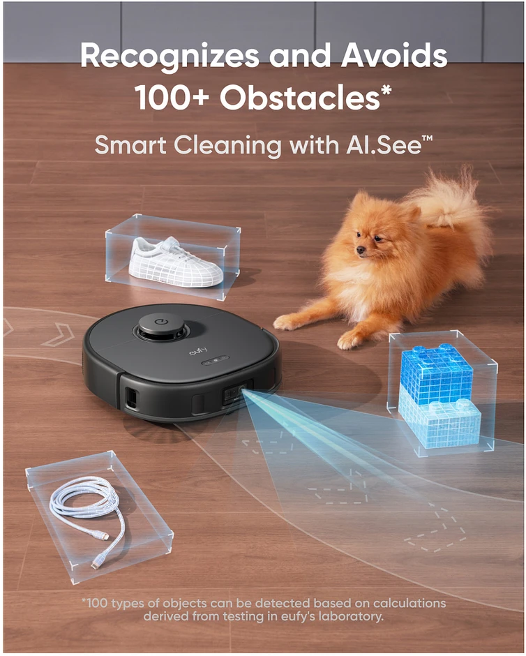 Eufy RoboVac X10 Pro Omni dulkių siurblys - robotas, Juodos spalvos