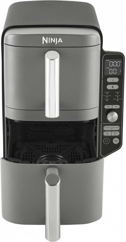 Karšto oro gruzdintuvė Ninja Double Stack XL, 2 lygių, 9,5 l, SL400EU, Tamsiai pilka