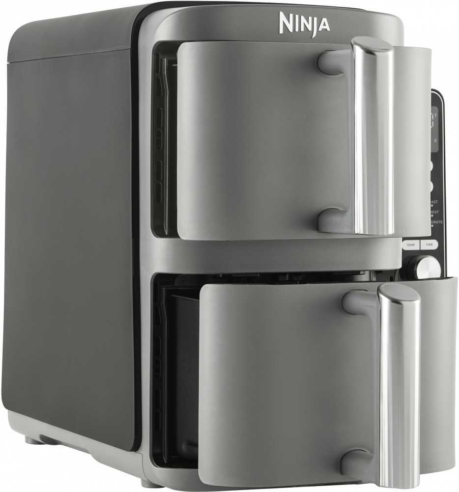 Karšto oro gruzdintuvė Ninja Double Stack XL, 2 lygių, 9,5 l, SL400EU, Tamsiai pilka