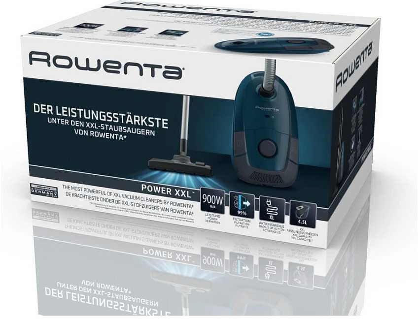 Dulkių siurblys Rowenta Power XXL RO3126 4,5 l dulkių siurblio cilindras, sausas siurbimas, 900 W, dulkių maišelis