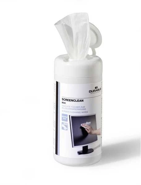 Valiklis Servetėlės kompiuterio ekranui valyti DURABLE Screenclean, 100 vnt., šlapios