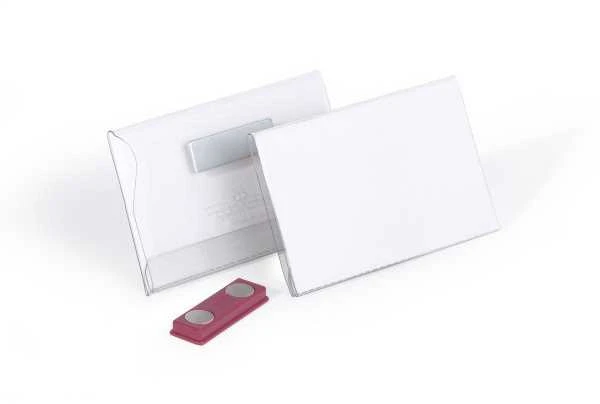 Dėklas vardinei kortelei Durable, 54x90mm, su magnetu, horizontalus, skaidrus